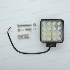 Купити Додаткова LED фара 48W (3W*16) 10-30V 110x110x45 mm Дальній (29-48W) IP68 1 шт 8493 Додаткові LЕD фари