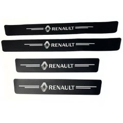 Купити Захисна плівка накладка на пороги для Renault Чорний Карбон 4 шт 42652 Захисна плівка для порогів та ручок