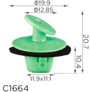 Buy Clip for fastening the molding of the trunk TOYOTA LEXUS (8149650010 81496-50010 15768) C1664 73407 Fixer for moldings and radiator grilles