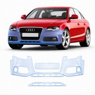 Купити Антигравійна захисна бронеплівка за лекалами для Audi A4 B8 2008-2015 - передній бампер 101431 Модельні лекала захисних плівок для Audi