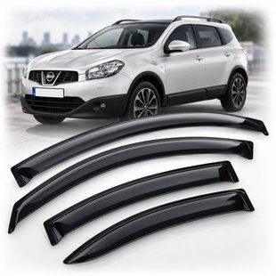 Купити Дефлектори вікон для Nissan Qashqai+2 2008-2017 на скотчі (Acrylic) AMN11108 94993 Дефлектори вікон Nissan
