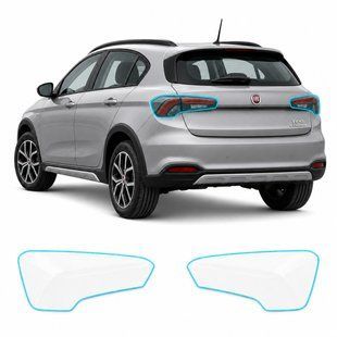 Купить Антигравийная защитная бронепленка по лекалам для Fiat Tipo Cross (Egea Cross) I 2020- задние фонари стопы 104267 Модельные лекала защитных пленок для Fiat