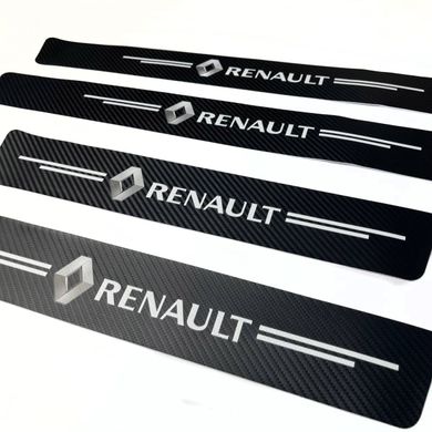 Купити Захисна плівка накладка на пороги для Renault Чорний Карбон 4 шт 42652 Захисна плівка для порогів та ручок