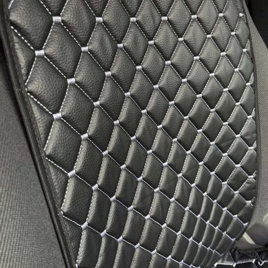 Купити Накидки на передніх сидінь SITI Екошкіра Чорні-Сіра нитка 2 шт 65903 Накидки для сидінь Premium (Алькантара)