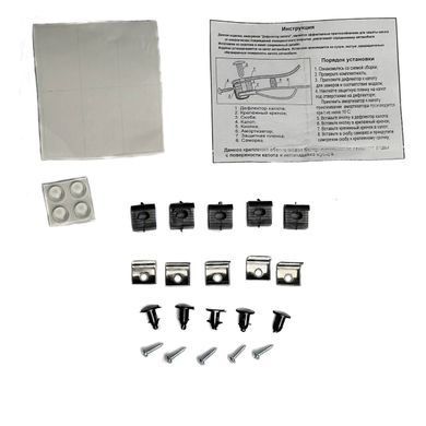 Купити Дефлектор капота мухобойка для Ford Connect 2002-2012 Євро кріплення Voron Glass 87041 Дефлектори капота Ford