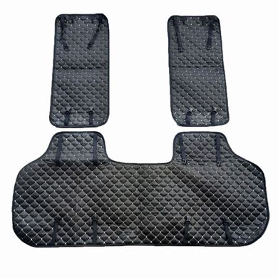 Купити Накидки для сидінь Алькантара комплект Чорні - синя нитка 2 шт 33938 Накидки для сидінь Premium (Алькантара)