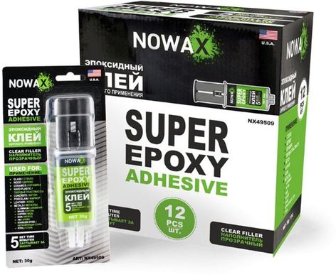 Купить Эпоксидный клей универсальный NOWAX SUPER EPOXY ADHESIVE прозрачный 30 г (NX49509) 42544 Холодные сварки - Эпоксидный клей