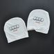 Купить Чехлы для подголовников Универсальные Audi Белые Цветной логотип 2 шт 26260 Чехлы на подголовники - 2 фото из 2