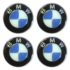 Купить Наклейка на колпаки BMW 90мм черн-синяя 4шт 23058 Наклейки на колпаки