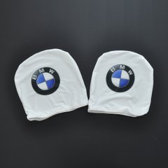 Купить Чехлы для подголовников Универсальные BMW Белые 2 шт 26261 Чехлы на подголовники