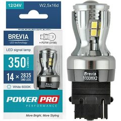 Купить LED автолампа Brevia PowerPro 12/24V P27W 350Lm 14x2835SMD 6000K CANbus Огигинал 2 шт (10338X2) 57563 Светодиоды - Brevia