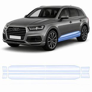 Buy Pre-cut paint protection film for Audi Q7 4M 2015-2019 - lower body area 101682 Model-specific paint protection film patterns for Audi