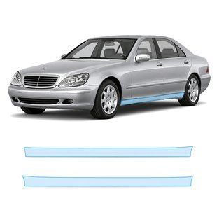Купить Антигравийная защитная бронепленка по лекалам для Mercedes-Benz S-Class W220 facelift 2002-2005 - нижняя зона кузова пороги 107164 Модельные лекала защитных пленок для Mercedes-Benz