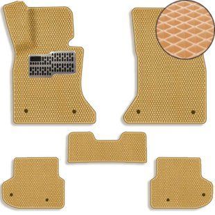 Buy 3D EVA floor mats for BMW 5 (F10 / F11) 2010-2016 with heel pad Beige 5 pcs 80263 Floor mats for Bmw