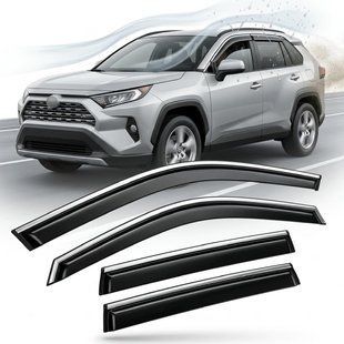 Купить Дефлекторы окон ветровики Benke для Toyota Rav 4 2018- (Хром Молдин Нержавеюка 3D) 33483 Дефлекторы окон Toyota