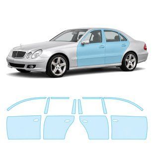 Купити Антигравійна захисна бронеплівка за лекалами для Mercedes-Benz E-Class W211 facelift 2006-2009 - зони дверей і стійки вікон 106765 Модельні лекала захисних плівок для Mercedes-Benz