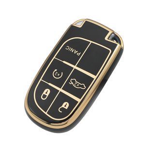 Buy Jeep Key Case Black Gold Trim (5 Buttons) TPU 94789 Car Key Covers (Original)