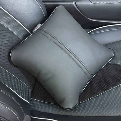 Купить Подушка на подголовник с логотипом Volkswagen Экокожа 3D Цветной лого Черная-Черный кант 1 шт 91813 Подушки на подголовник - под шею