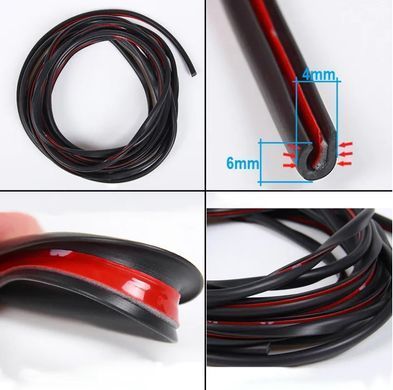Buy Molding tape on the door edge silicone on tape (glued along the edge for protection) Black 5 meters 83667 Interior Moldings - Door Edges - Disc