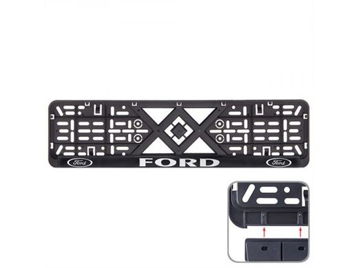 Купить Рамка номера Ford защелка 3D надпись Хромированная / Гибкий морозостойкий пластик 39215 Рамка номера - Модельные  надписи