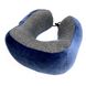 Купить Подушка дорожная для шеи велюровая с эффектом памяти Sport (с завязками) Синяя 39771 Подушка для путешествий - 3 фото из 3