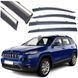 Купити Дефлектори вікон вітровики Benke для Jeep Cherokee V 2013- Хром Молдинг Нержавіюча сталь 3D (BJPZG1423-W/S) 67773 Дефлектори вікон Hyundai - 1 фото из 5