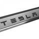 Buy Door sills for Tesla Model 3 2017 - Stainless steel with a bend and logo, 4 pcs (Premium P-TE03) 96547 Door sills and bumper trims - 2 photos from 3