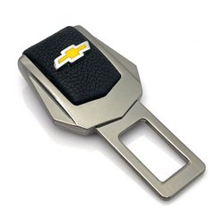 Купить Заглушка ремня безопасности с логотипом Chevrolet Темный Хром 1 шт 39466 Заглушки ремня безопасности
