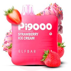 Купити Elf Bar Pi9000 18 ml Strawberry Ice Cream Полуничне Морозиво 66766 Одноразові POD системи
