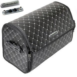 Buy Organizer travel bag for the trunk of Mercedes-Benz Premium (Plastic base) Eco-leather Black-Gray thread 62622 Travel bag organizer