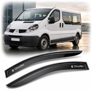 Buy Window deflectors for Renault Trafic 2001-2014, 8 cm wide, 3M Voron Glass tape 60835 Window deflectors for Renault