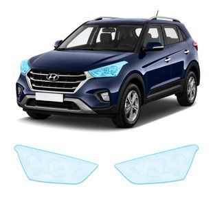 Buy Pre-cut paint protection film for Hyundai Creta I facelift 2018-2019 - optics (headlights & fog lights) 104856 Protective film templates for Hyundai