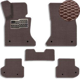 Buy 3D EVA floor mats for BMW 5 (F10 / F11) 2010-2016 with heel pad Brown 5 pcs 80264 Floor mats for Bmw