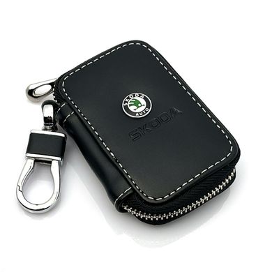 Купить Чехол для ключей с карабином Skoda Зеленый логотип 39529 Чехлы для автоключей