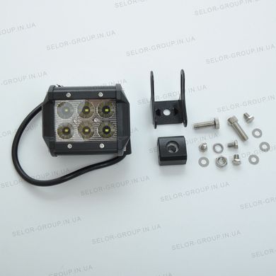 Купить Дополнительная LED фара 18W (3W*6) 10-30V 95x75x60 mm Ближний Отражатель Черный 8706 Дополнительные LЕD фары
