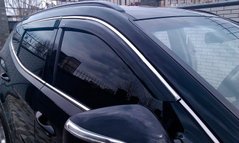 Купить Дефлекторы окон ветровики для Hyundai Santa Fe 2012-2018C Хром Молдингом 36148 Дефлекторы окон Hyundai