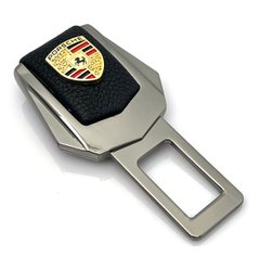 Купить Заглушка ремня безопасности с логотипом Porsche Темный хром 1 шт 39467 Заглушки ремня безопасности