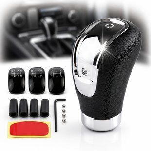 Buy Gear Shift Knob Universal Leather Black Thread (F-5896BK) 67107 Handles Dust Covers Gearbox Universal