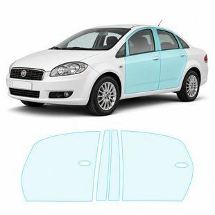 Buy Pre-cut paint protection film for Fiat Linea 323 2007-2018 - doors and windows pillars 104197 Model-specific paint protection film patterns for Fiat