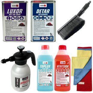 Купить Набор для мойки авто Nowax TopLux Ventura Luxor Detar №2 Пеногенератор ручной и Пена активная 7 шт 60512 Наборы техпомощи и ухода для автомобилиста