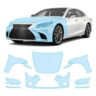 Buy Pre-cut paint protection film for Lexus LS XF50 2018-2020 - front end 106232 Model-specific paint protection film patterns for Lexus