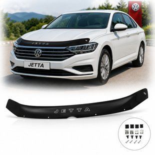 Купити Дефлектор капота мухобойка Volkswagen Jetta 2018- Євро кріплення (Vip Tuning) VW82 33984 Дефлектори капота Volkswagen