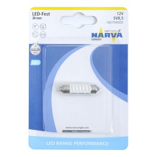 Купить Светодиод 12V 38mm T11 1SMD белый 1шт 36678 Светодиоды - Philips, NARVA