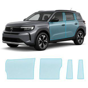Купить Антигравийная защитная бронепленка по лекалам для Opel Frontera 2024- зоны дверей и стойки окон 107965 Модельные лекала защитных пленок для Opel