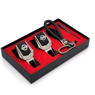 Buy Gift set #1 for Nissan of plugs and keychain with logo Dark chrome 39530 Gift sets for motorists
