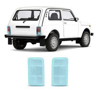 Buy Pre-cut paint protection film for LADA Niva 2121 1977-2020 - rear brake lights 105887 Model-specific paint protection film patterns for LADA