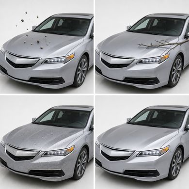 Buy Pre-cut paint protection film for Acura TLX I 2015-2017 - front end 102992 Model-specific paint protection film patterns for Acura
