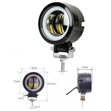 Купити Світлодіодна додаткова LED фара / Далеке світло / Лінза з ДХО D-100мм / 10-30V / 20W / 7000K / 1 шт 8546 Додаткові LЕD фари