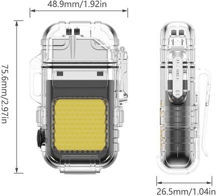 Купить LED Фонарь Зажигалка Flas Hlight USB Type-C Серый 63270 Фонарики Переноски Прожекторы