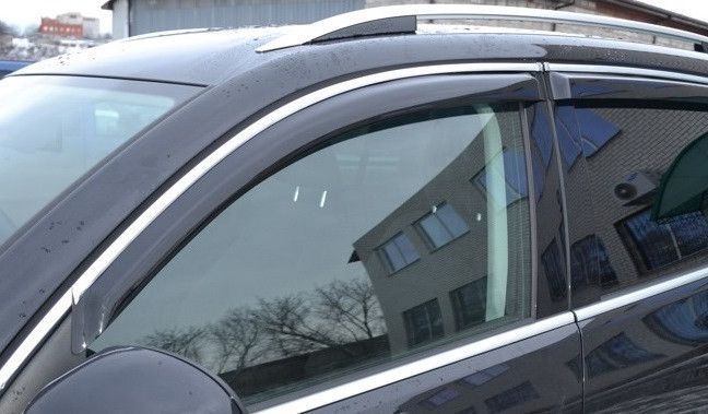 Купити Дефлектори вікон вітровики для Subaru Legasy 2009- 4дв Хром молдинг 35648 Дефлектори вікон Subaru